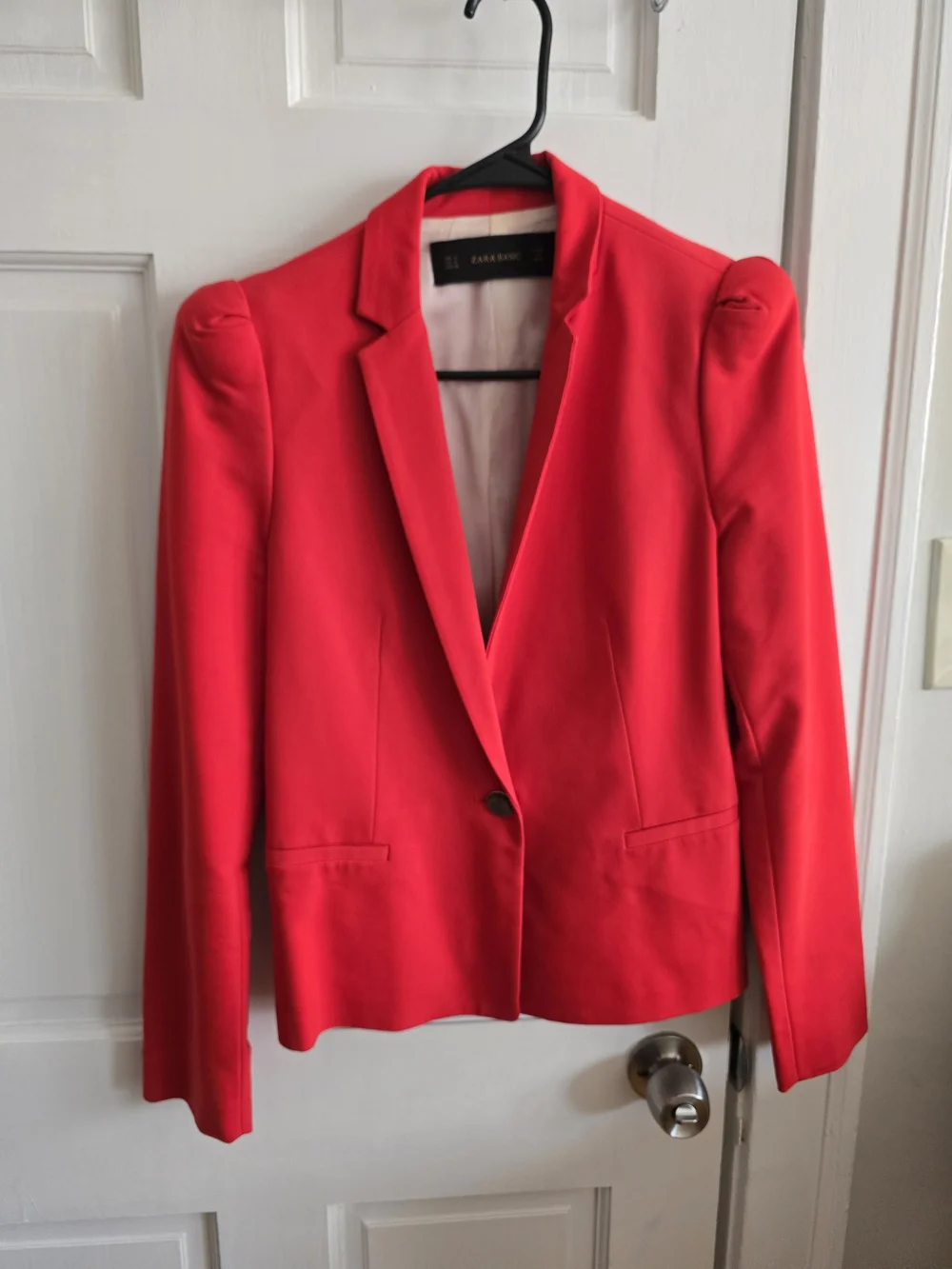 Zara Bright Red Single-Button Tailored Blazer - Picture 1 of 2